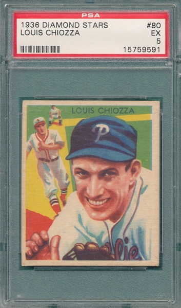 1934-36 Diamond Stars #80 Louis Chiozza PSA 5