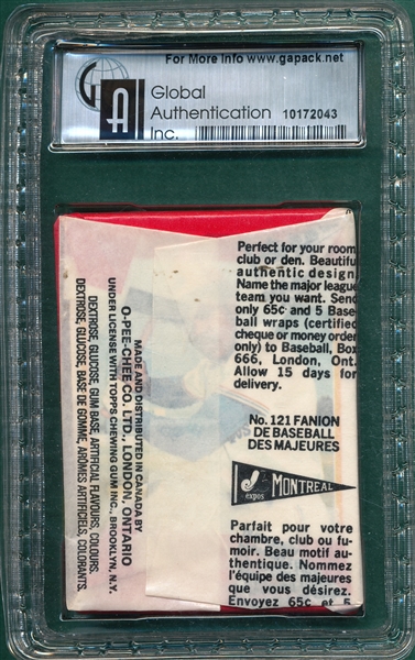 1978 O-Pee-Chee Baseball Unopened Pack GAI 9