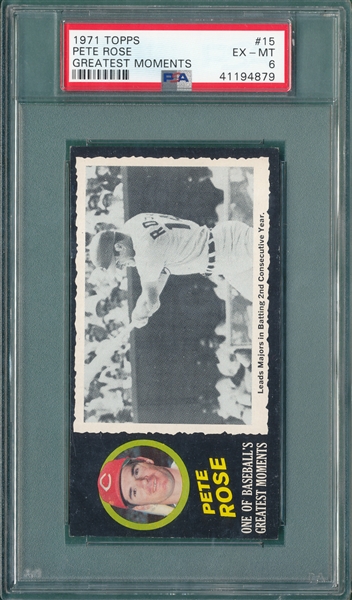 1971 Topps Greatest Moments #15 Pete Rose PSA 6