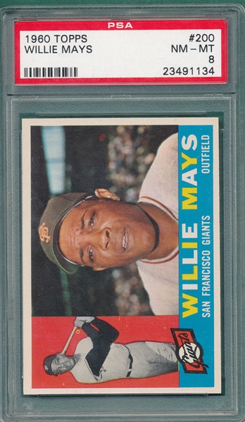 1960 Topps #200 Willie Mays PSA 8
