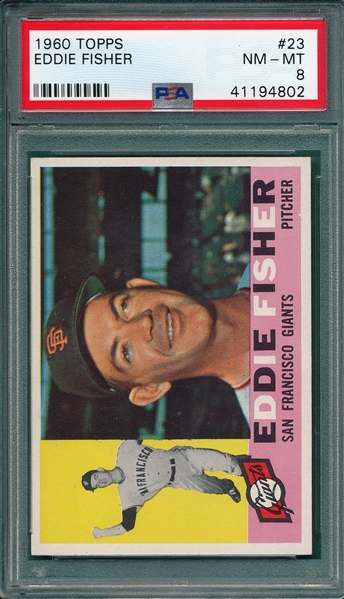 1960 Topps #23 Eddie Fisher PSA 8