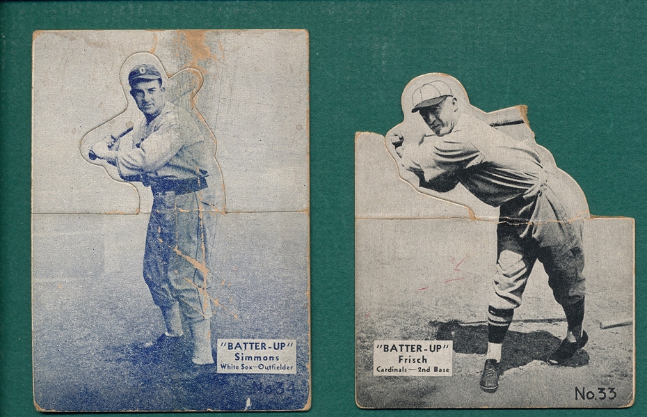 1934-36 Batter-Up #33 Frisch & #34 Simmons, Lot of (2)