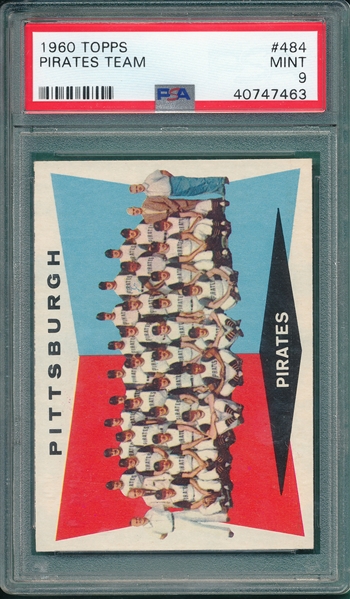 1960 Topps #484 Pirates Team PSA 9