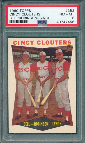 1960 Topps #352 Cincy Clouters W/ F. Robinson PSA 8