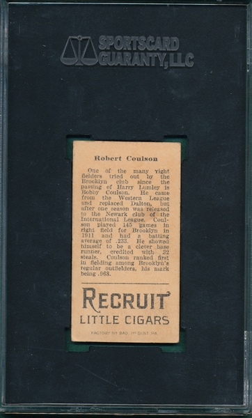 1912 T207 Coulson Recruit Little Cigars SGC 60