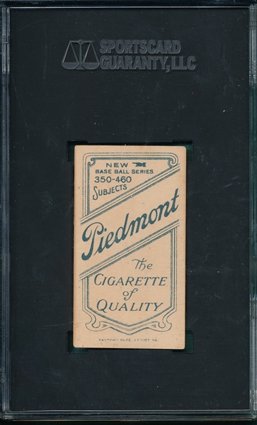 1909-1911 T206 Evers, Chicago On Shirt, Piedmont Cigarettes SGC 5