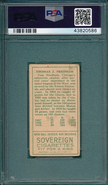 1911 T205 Needham Sovereign Cigarettes PSA 3