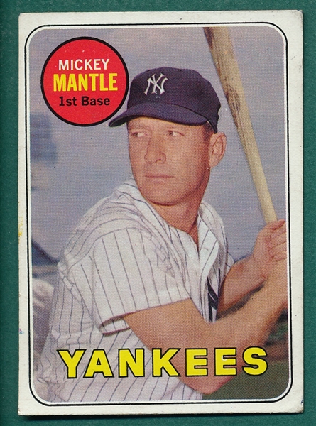 1969 Topps #500 Mickey Mantle *Yellow Letters*