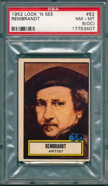 1952 Topps Look 'N See #82 Rembrandt PSA 8 (OC) *SP*