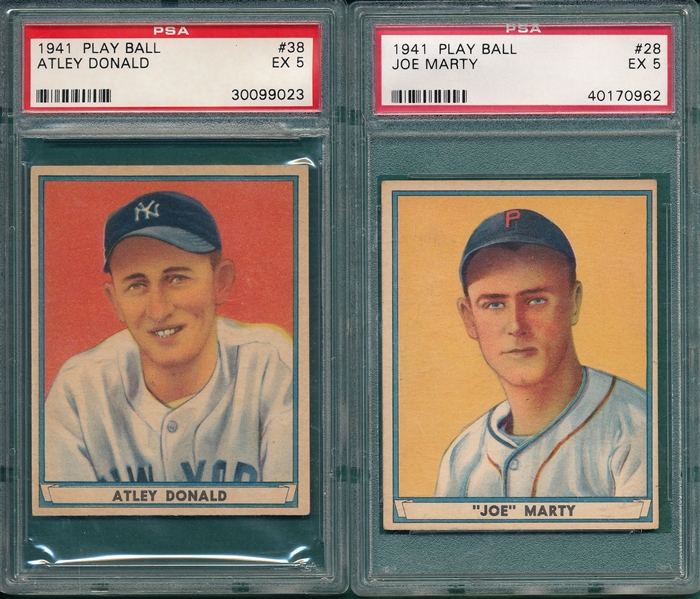 1941 Play Ball #28 Marty & #38 Donald, Lot of (2), PSA 5