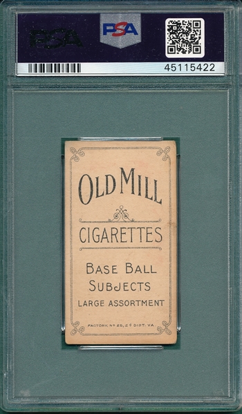 1909-1911 T206 Lavender Old Mill Cigarettes PSA 3
