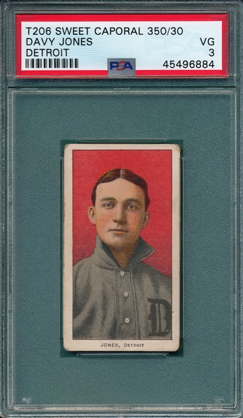 1909-1911 T206 Jones, Davy, Portrait, Sweet Caporal Cigarettes PSA 3