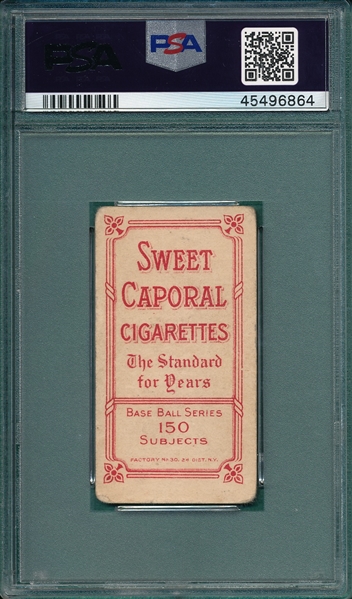 1909-1911 T206 Nicholls, Hands On Knees, Sweet Caporal Cigarettes PSA 2.5