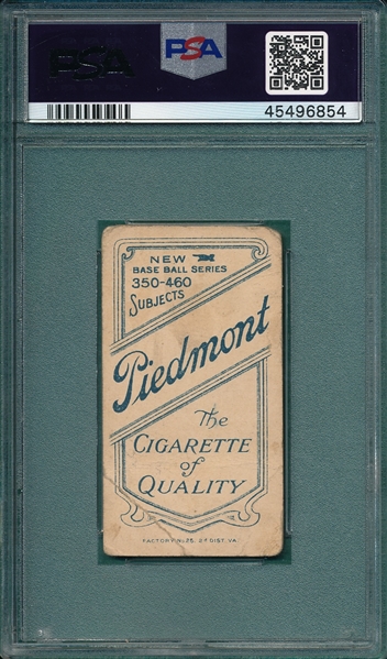 1909-1911 T206 Tinker, Bat Off, Piedmont Cigarettes PSA 1.5