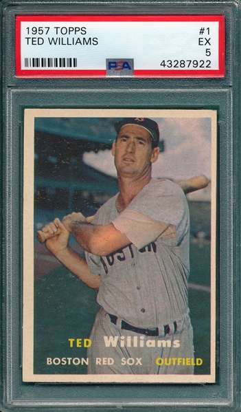 1957 Topps #1 Ted Wiliams PSA 5
