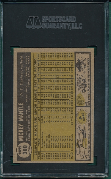 1961 Topps #300 Mickey Mantle SGC 4.5