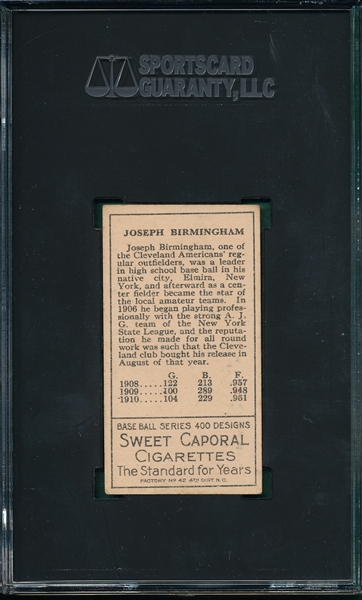 1911 T205 Birmingham Sweet Caporal Cigarettes SGC 5.5