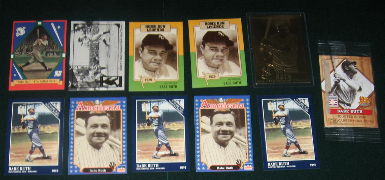 1961-90s Lot of (15) Babe Ruth Cards