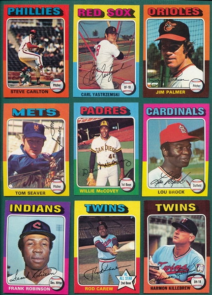 1975 Topps Baseball Complete Set (660) W/ Brett, Rookie, PSA 8