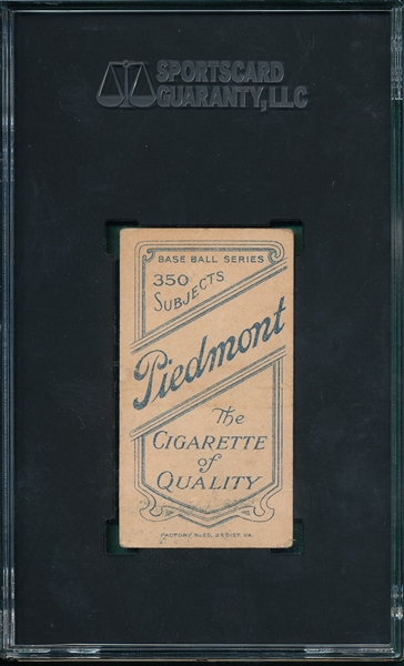 1909-1911 T206 Young, Irv, Piedmont Cigarettes SGC 2.5