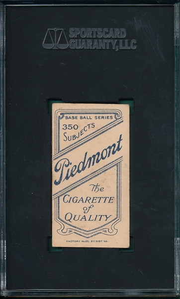 1909-1911 T206 Christy Mathewson, Dark Cap, Piedmont Cigarettes SGC 4