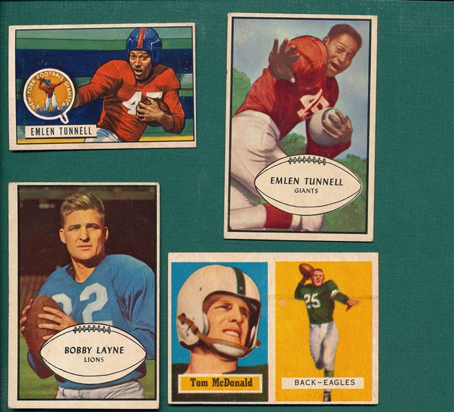 1951-89 Topps/Bowman Lot of (6) HOFers W/ 51B Tunnell, Rookie
