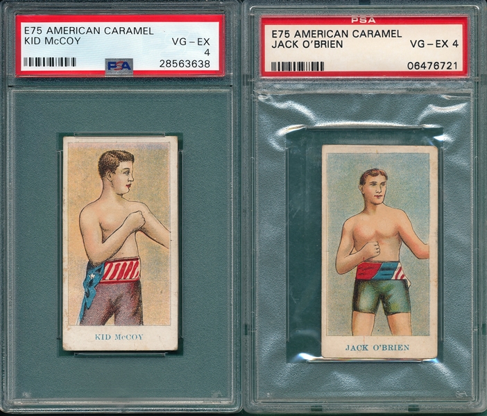1910 E75 Boxing McCoy & O'Brien, Lot of (2), American Caramel Co. PSA 4