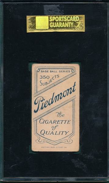 1909-1911 T206 Street, Portrait, Piedmont Cigarettes SGC 40