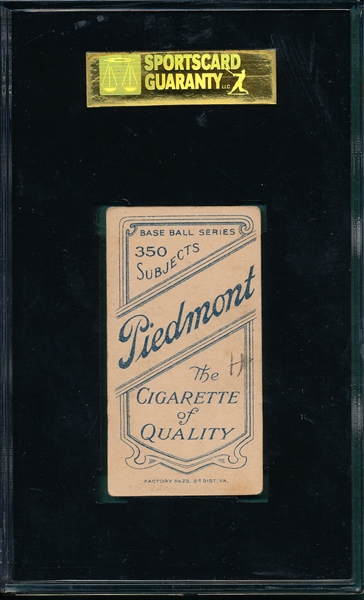 1909-1911 T206 Purtell Piedmont Cigarettes SGC 30