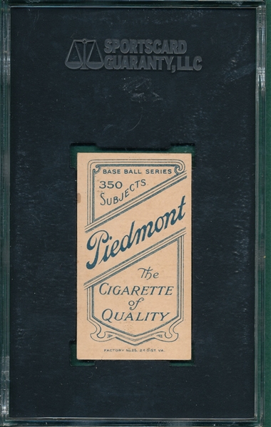 1909-1911 T206 Konetchy, Glove Above Head, Piedmont Cigarettes SGC 80