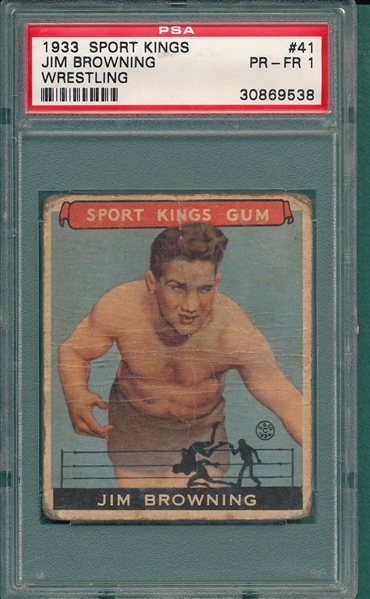 1933 Sports Kings #41 Jim Browning PSA 1