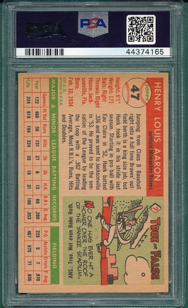 1955 Topps #47 Hank Aaron PSA 6