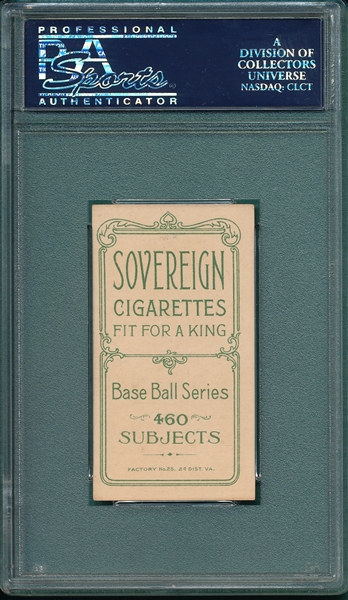 1909-1911 T206 Zach Wheat Sovereign Cigarettes PSA 7 *460 Series* *Rookie*
