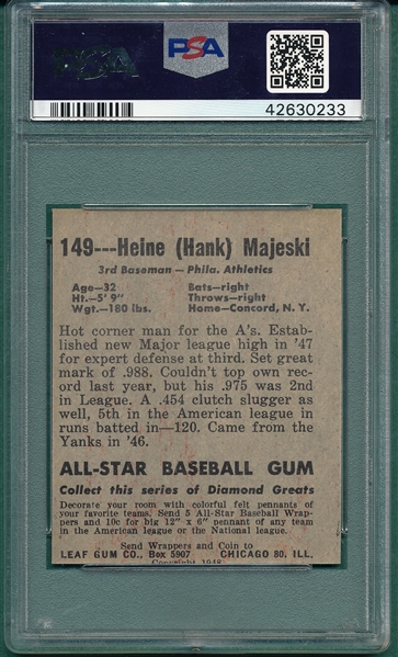 1948 Leaf #149 Henry Majeski PSA 7 (OC) *SP*