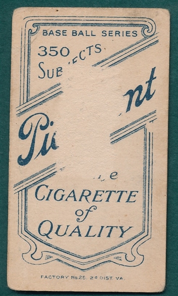 1909-1911 T206 Tinker, Hands On Knees, Piedmont Cigarettes