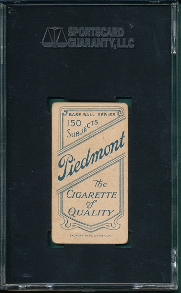 1909-1911 T206 Abbaticchio, Brown Sleeves, Piedmont Cigarettes SGC 40