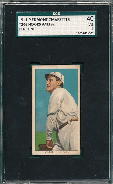 1909-1911 T206 Wiltse, Pitching, Piedmont SGC 40
