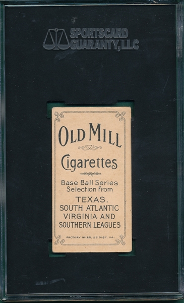 1909-1911 T206 Jordan, Dutch, Old Mill Cigarettes SGC 40 *Southern League*