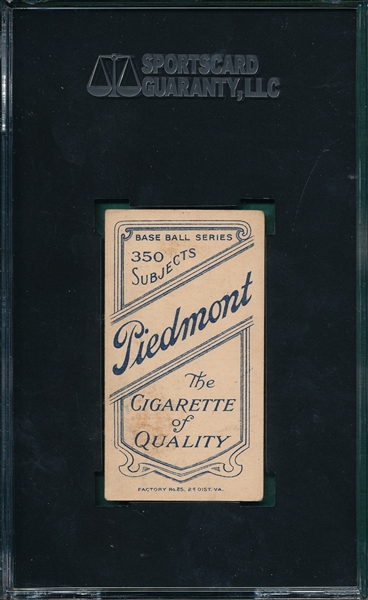 1909-1911 T206 Chase, Black Cap, Piedmont Cigarettes SGC 55