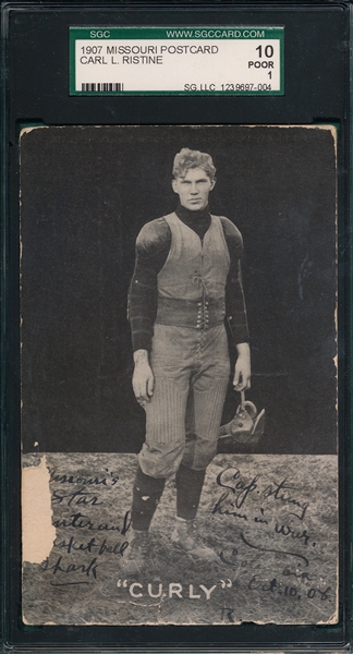 1907 Missouri PC Football, Carl Ristine, SGC 10