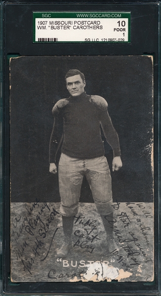 1907 Missouri PC Football, WM. Carothers, SGC 10