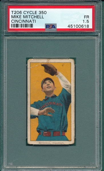 1909-1911 T206 Mitchell, Mike, Cycle Cigarettes, PSA 1.5
