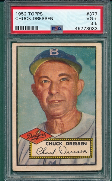 1952 Topps #377 Chuck Dressen PSA 3.5 *Hi #* 
