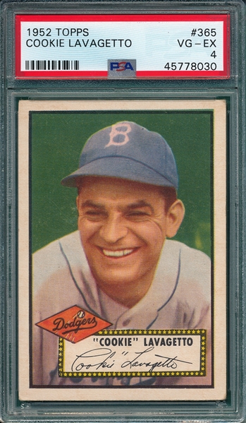 1952 Topps #365 Cookie Lavagetto PSA 4 *Hi #* 