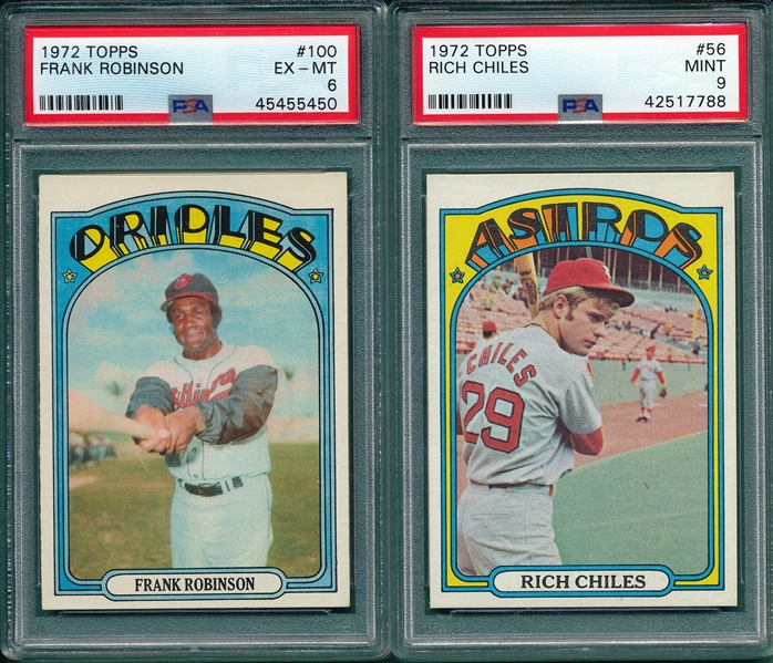 1972 Topps Lot of (6) W/ #100 Frank Robinson & High Numbers, PSA 