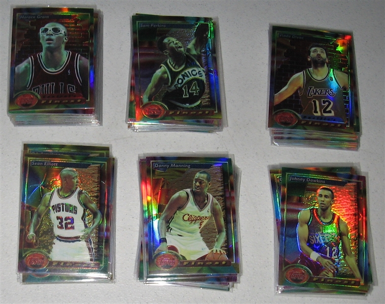 1993 Topps Finest Basketball Refractors Lot of (129) W/ Karl Malone