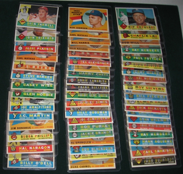 1960 Topps Lot of (92) W/ #173 Billy Martin *Crease Free*