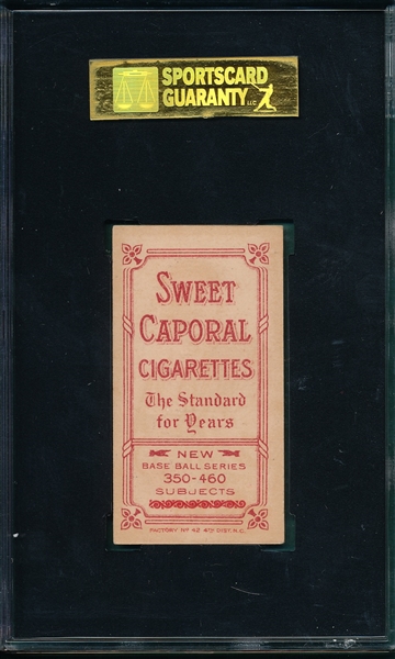 1909-1911 T206 Chase, Black Cap, Sweet Caporal Cigarettes SGC 80