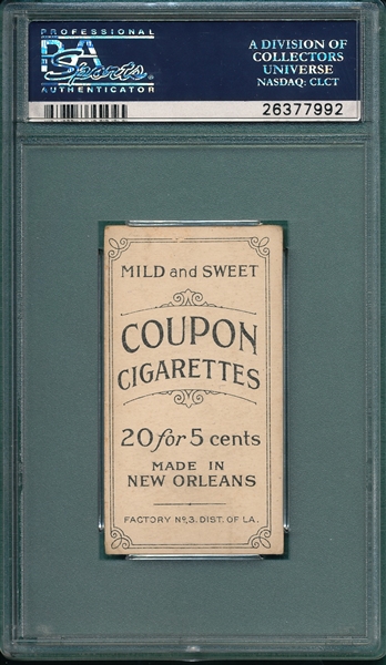 1914 T213-2 Bob Groom Coupon Cigarettes PSA 3 *Federal League*
