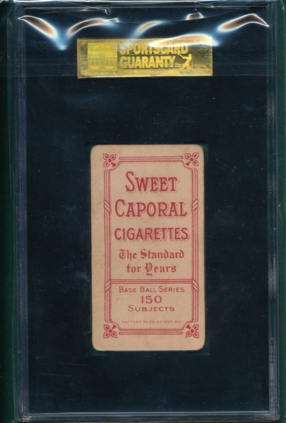 1909-1911 T206 Jones, Fielder, Portrait, Sweet Caporal Cigarettes, SGC 30